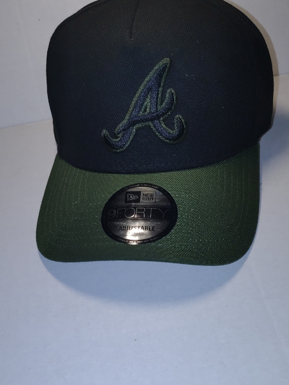 New Era Two-Tone Black and Olive 'A' Baseball Cap